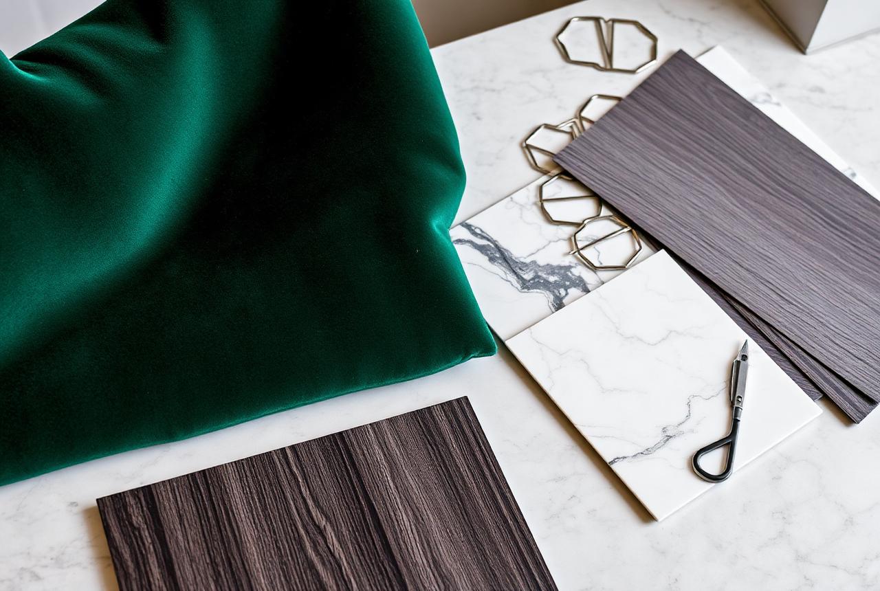 Material samples in the Openmeadowworks studio